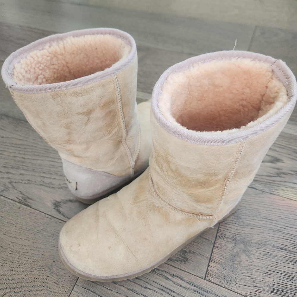 UGG Cream Shearling-Lined Winter Boots
